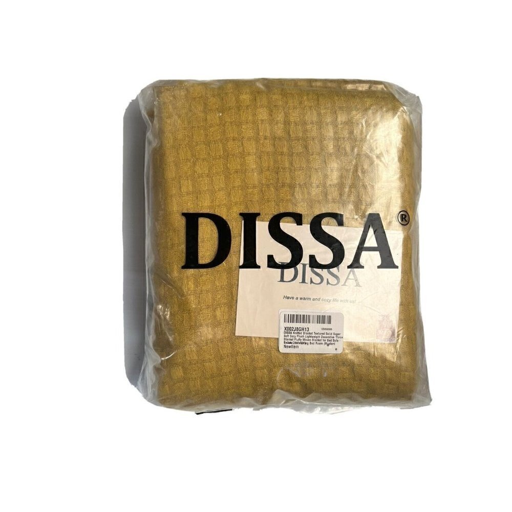 Dissa knitted Decorative Throw blanket Mustard